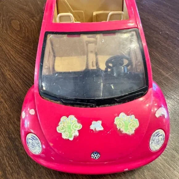 Fisher Price Loving Family Dollhouse Volkswagen Pink Beetle Car 2001 - Picture 3 of 7